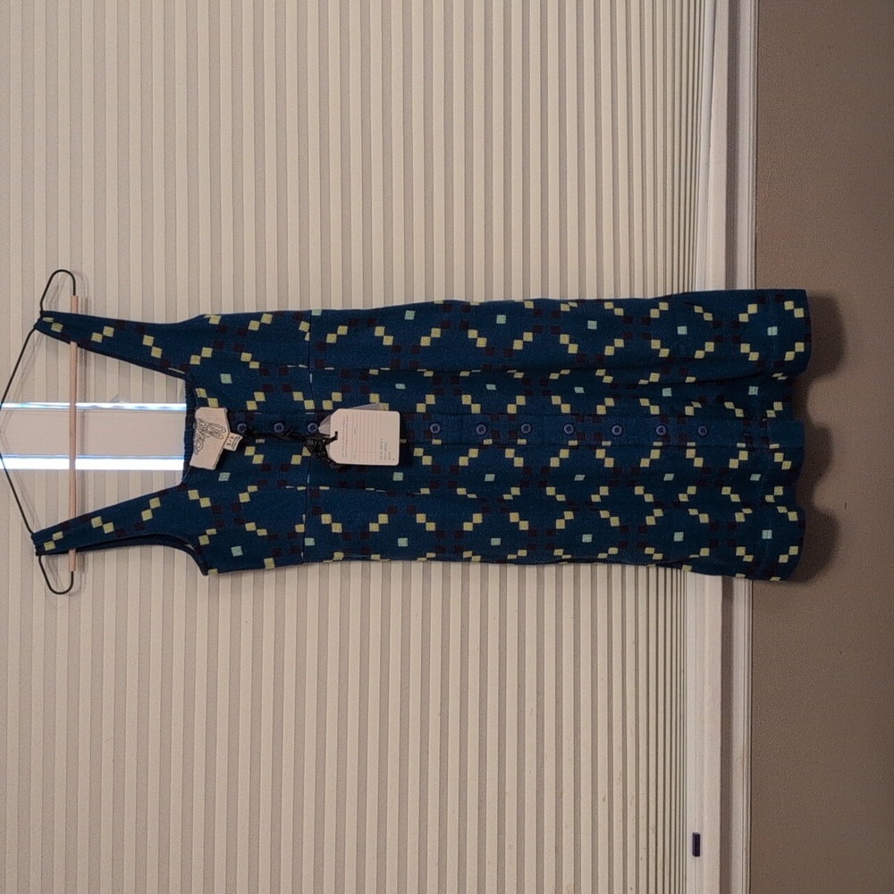 Ace & Jig Blue Midi Dress with Multicolored Geometric Pattern